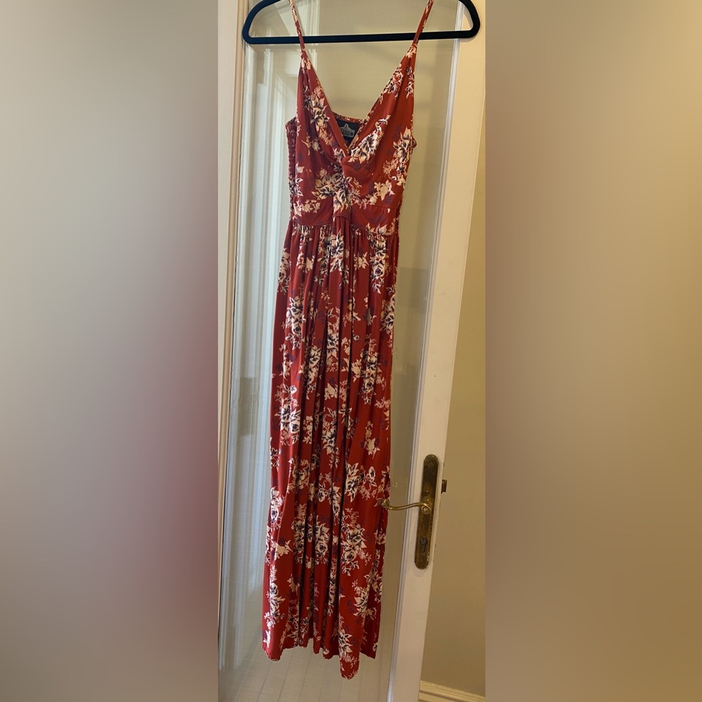 NWOT Angie Floral Front Twist Front Peekaboo Maxi Dress - Picture 3 of 8